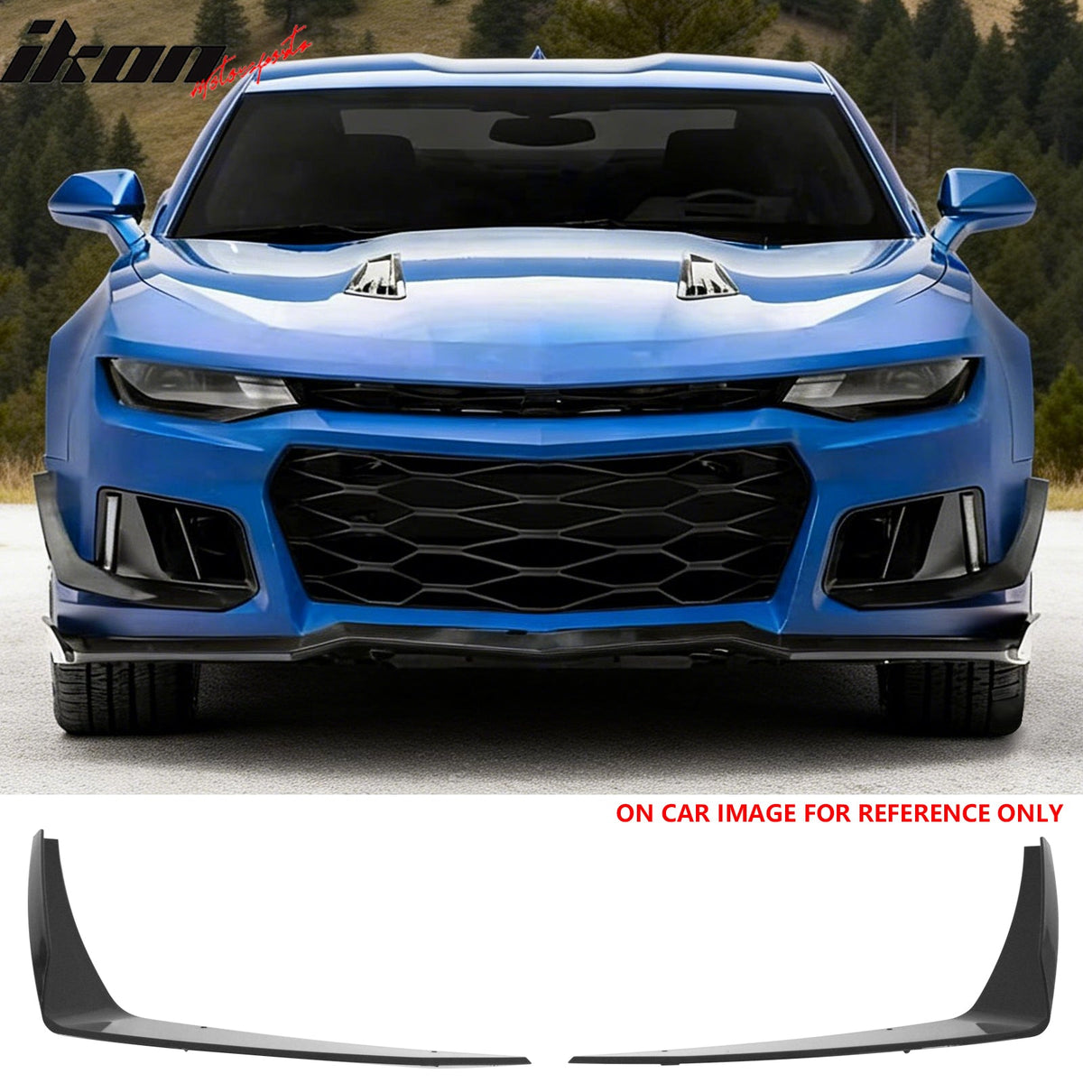2019-2024 Chevy Camaro ZL1 Style Front Bumper Cover Gloss Black Canard