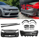 15-23 Dodge Charger Front Rear Bumper Cover with Side Skirts/Diffuser