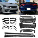 15-23 Dodge Charger Front & Rear Bumper Cover w/ Fender Flare/Diffuser