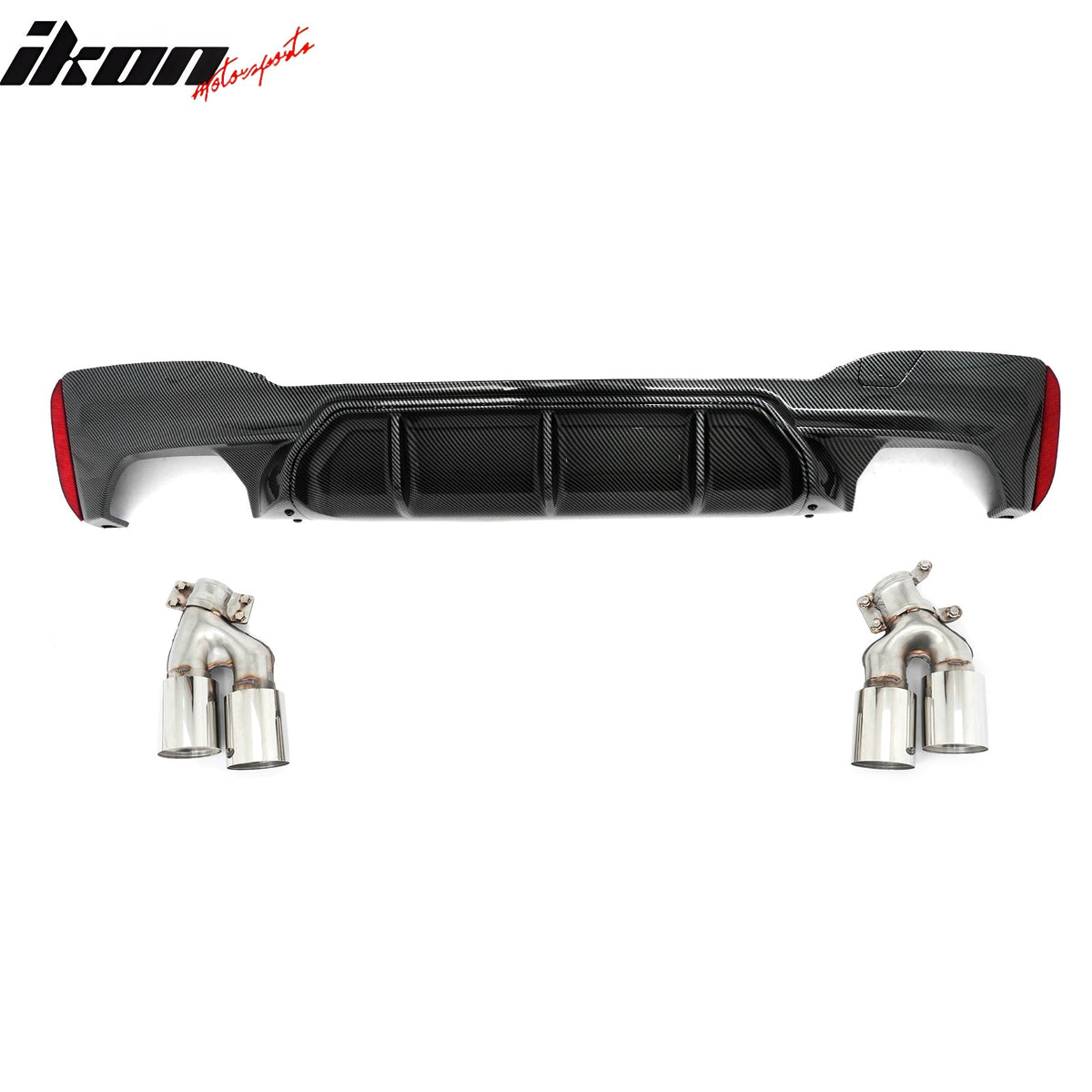 Rear Diffuser for BMW G30 2017-2020 Competition Style CF Print Silver Quad Tips
