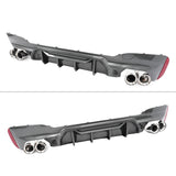 2017-2020 BMW G30 CF Print Rear Diffuser MP Style+ Silver Quad Exhaust