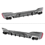 2017-2020 BMW G30 CF Print Rear Diffuser MP Style+ Black Quad Exhaust