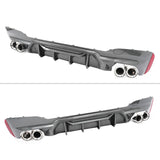 2021-2023 BMW G30 CF Print Rear Diffuser MP Style+ Silver Quad Exhaust