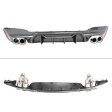 2021-2023 BMW G30 CF Print Rear Diffuser MP Style+ Silver Quad Exhaust