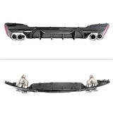 2021-2023 BMW G30 5 Series MP Style Rear Diffuser+ Silver Quad Exhaust