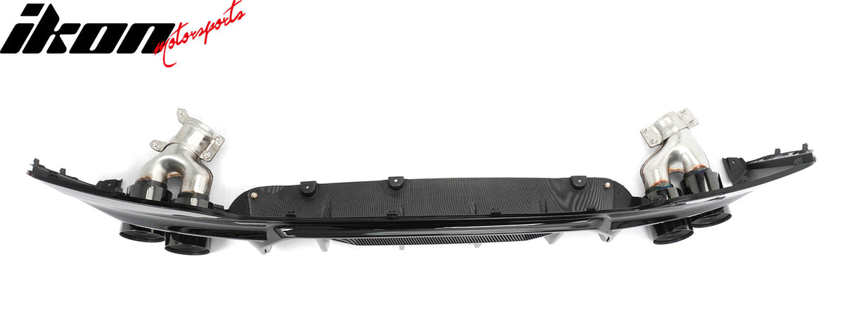 2017-2020 BMW G30 5 Series MP Style Rear Diffuser+ Black Quad Exhaust