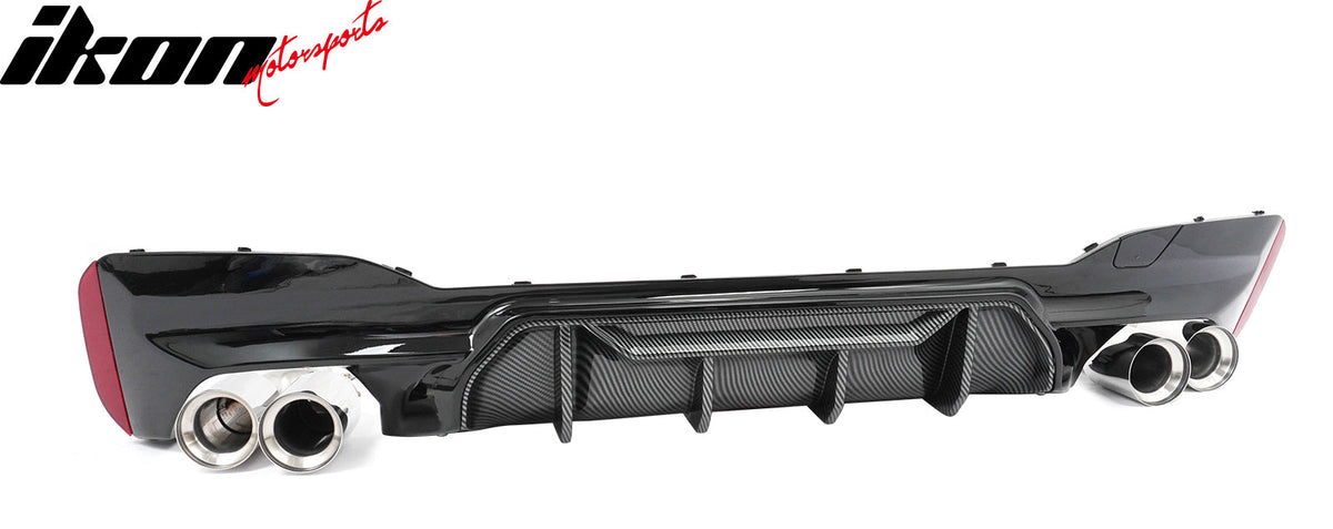 2017-2020 BMW G30 5 Series MP Style Rear Diffuser+ Silver Quad Exhaust