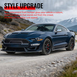 2018-2023 Ford Mustang Shelby Super Snake Style Front Bumper Cover Unpainted Black PP Conversion with Fog Light Cover, Lip and Matte Black Grille