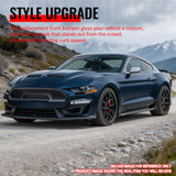 2018-2023 Ford Mustang Shelby Super Snake Style Front Bumper Cover Unpainted Black PP Conversion with Fog Light Cover, Lip and Gloss Black Grille
