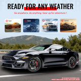 2018-2023 Ford Mustang Shelby Super Snake Style Front Bumper Cover Unpainted Black PP Conversion with Fog Light Cover, Lip and Gloss Black Grille