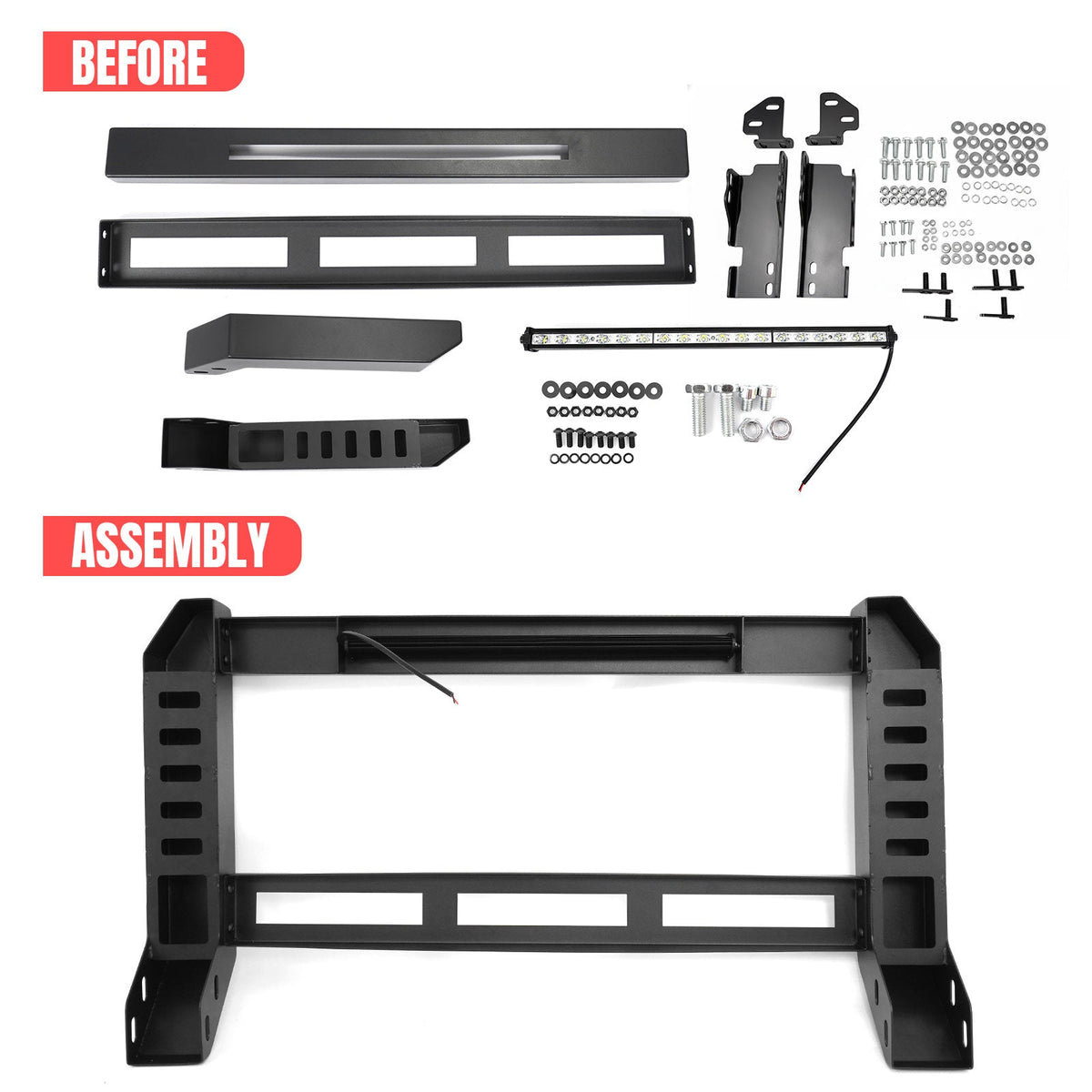 2007-2019 Chevy Silverado & GMC Sierra 1500 Bumper Grille Guard W/LED