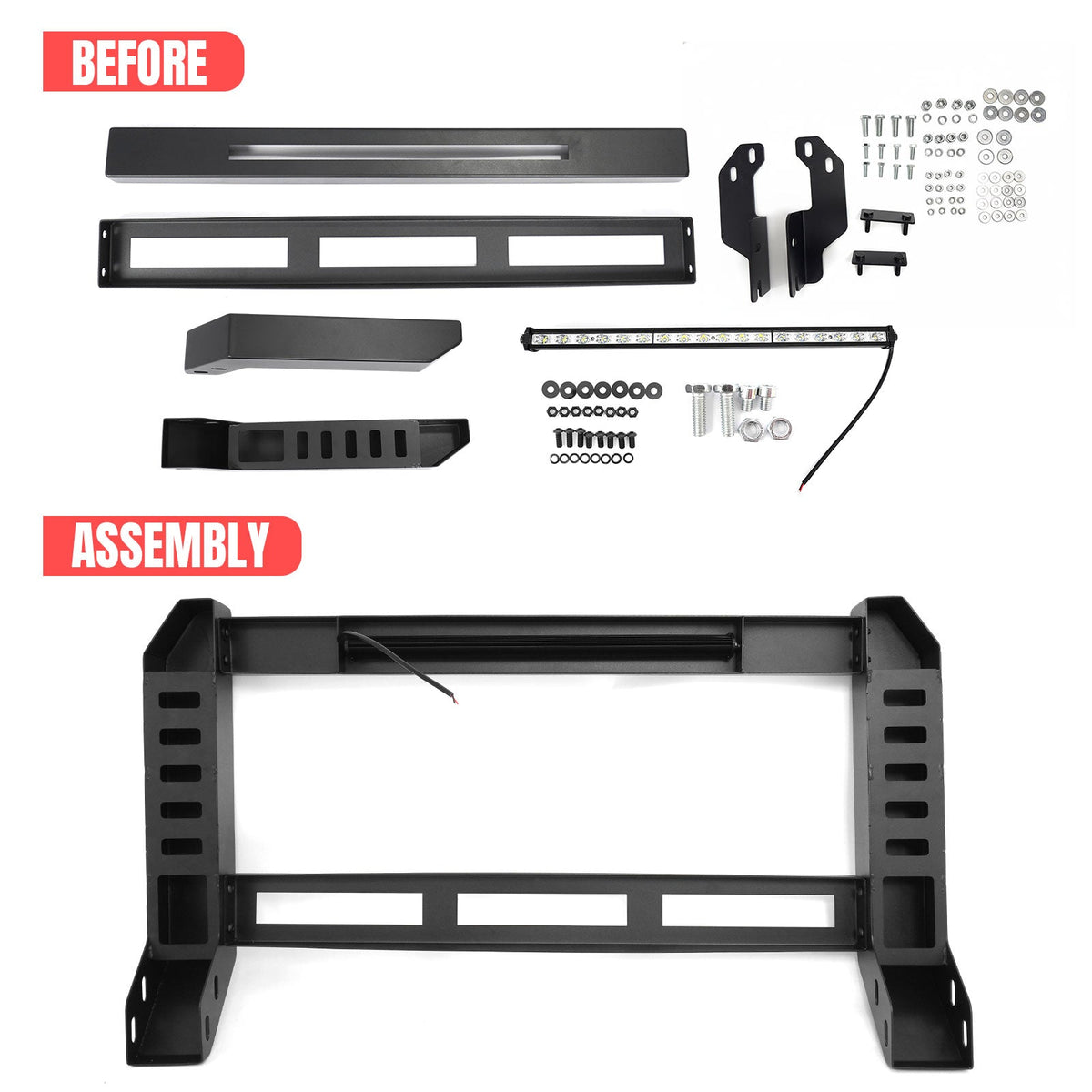 2009-2014 Ford F-150 Bull Bar Front Brush Bumper Grille Guard W/LED
