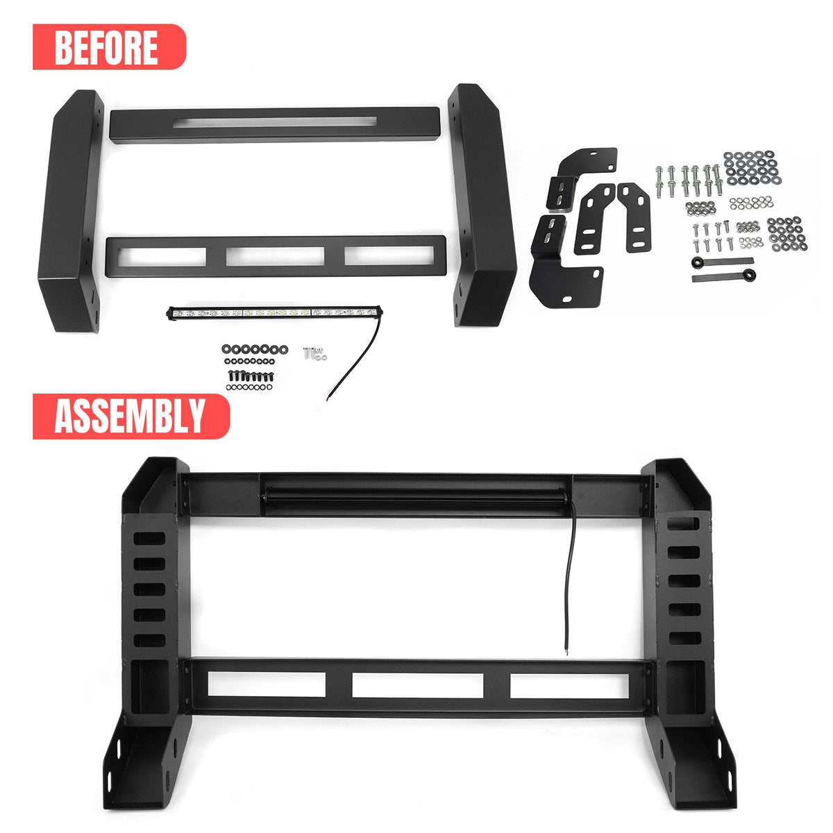 2018-2025 Jeep Wrangler JL & 2020-2025 Gladiator JT Grille Guard W/LED