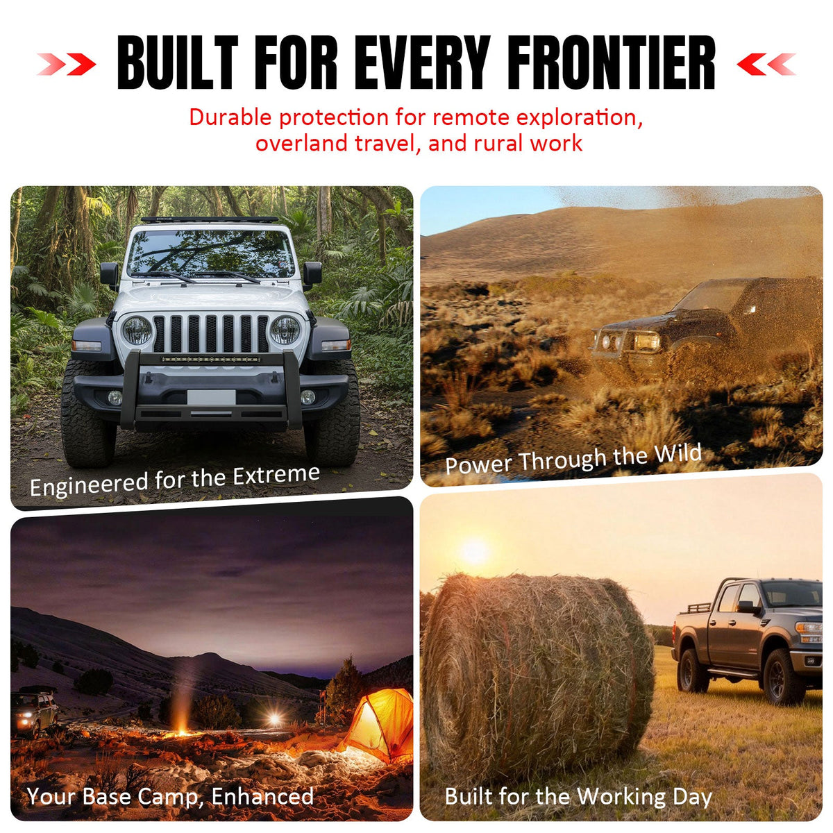 2018-2025 Jeep Wrangler JL & 2020-2025 Gladiator JT Grille Guard W/LED