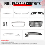 2011-2014 Chrysler 300 SRT8 Chrome& Gloss Black Front Bumper Upper Lower Grille ABS w/ Halogen Fog Lights