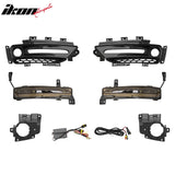 2015-2023 Chrysler 300 SRT Style Front Bumper Cover Unpainted Black PP Replacement Conversion with DRL, Fog Lights and Matte Black Upper Lower Grille