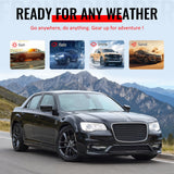 2015-2023 Chrysler 300 SRT Style Front Bumper Cover Unpainted Black PP Replacement Conversion with DRL, Fog Lights and Gloss Black Upper Lower Grille