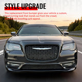 2015-2023 Chrysler 300 300S Style Front Bumper Cover Unpainted Black PP Replacement Conversion with DRL, Fog Lights and Matte Black Upper Lower Grille