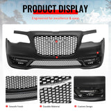 2015-2023 Chrysler 300 300S Style Front Bumper Cover Unpainted Black PP Replacement Conversion with DRL, Fog Lights and Gloss Black Upper Lower Grille