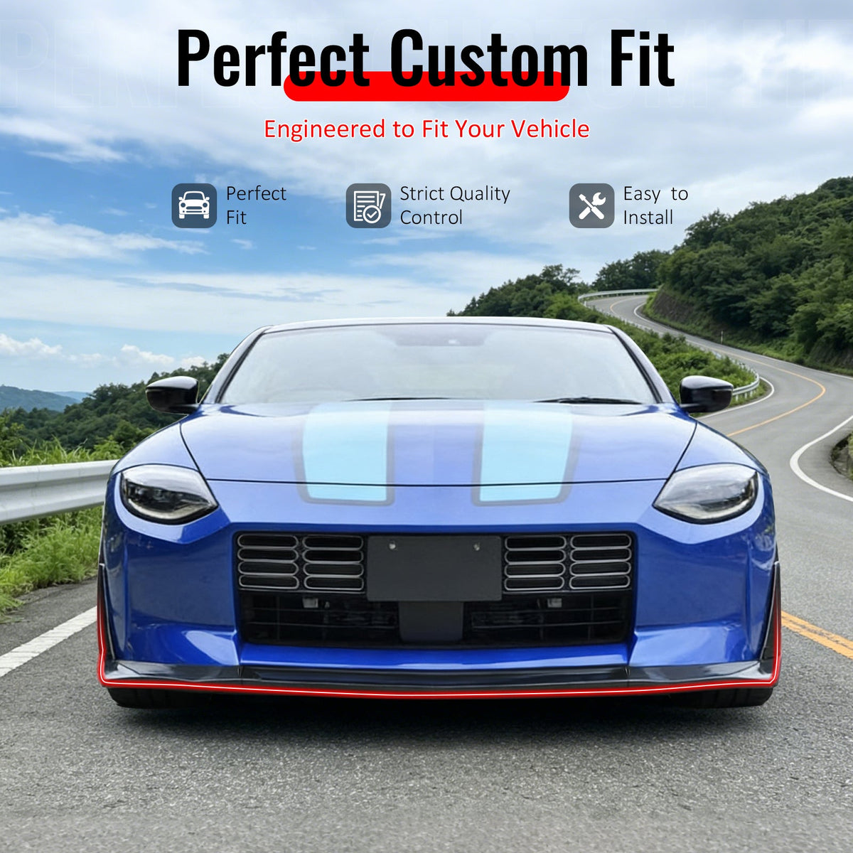 2023-2026 Nissan Z 400Z VRS Style Matte Black Front Bumper Lip W/ Winglets ABS