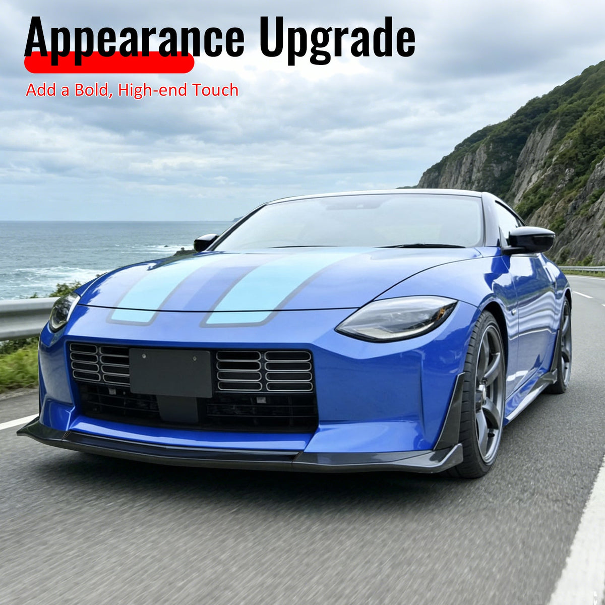 2023-2026 Nissan Z 400Z VRS Style Matte Black Front Bumper Lip W/ Winglets ABS
