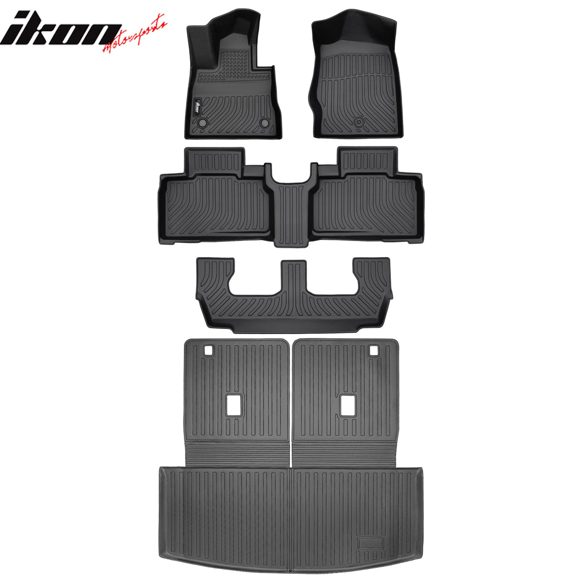 2020-2021 Ford Explorer 7 Seats TPE All Weather Floor Mats Liner + Trunk Mat w/ Backrest Mat