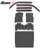 2010-2012 Toyota 4Runner 3D Molded Floor Mat TPE + In-Channel Window Visors + Trunk Mat