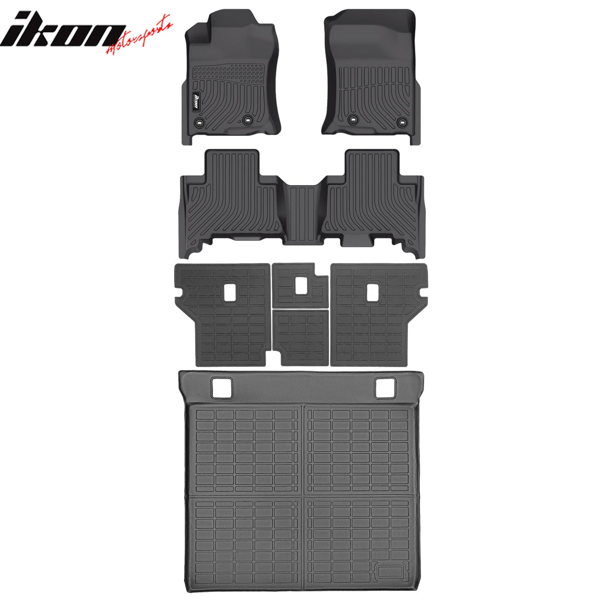 2014-2024 Toyota 4Runner 5 Seats TPE 3PCS All Weather Floor Mats + Trunk Mat + Backrest Mats