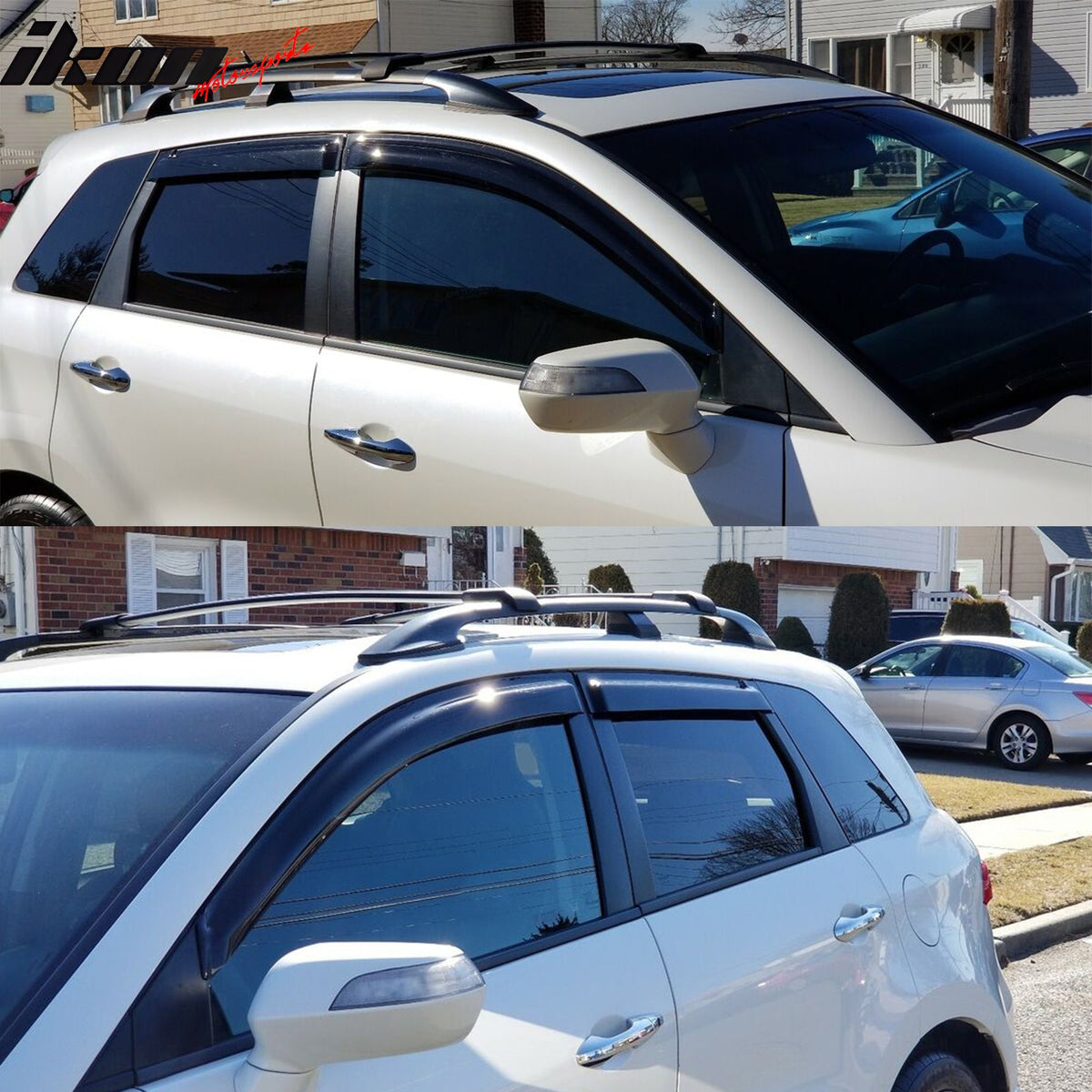2007-2008 Acura RDX TPE All Weather Floor Mats + Rear Trunk Mat + Backrest Mats + Window Visors