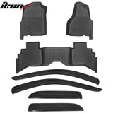 2002-2009 Dodge Ram 1500 2500 3500 Quad Cab 3D Molded Floor Mat Carpet TPE + Window Visors