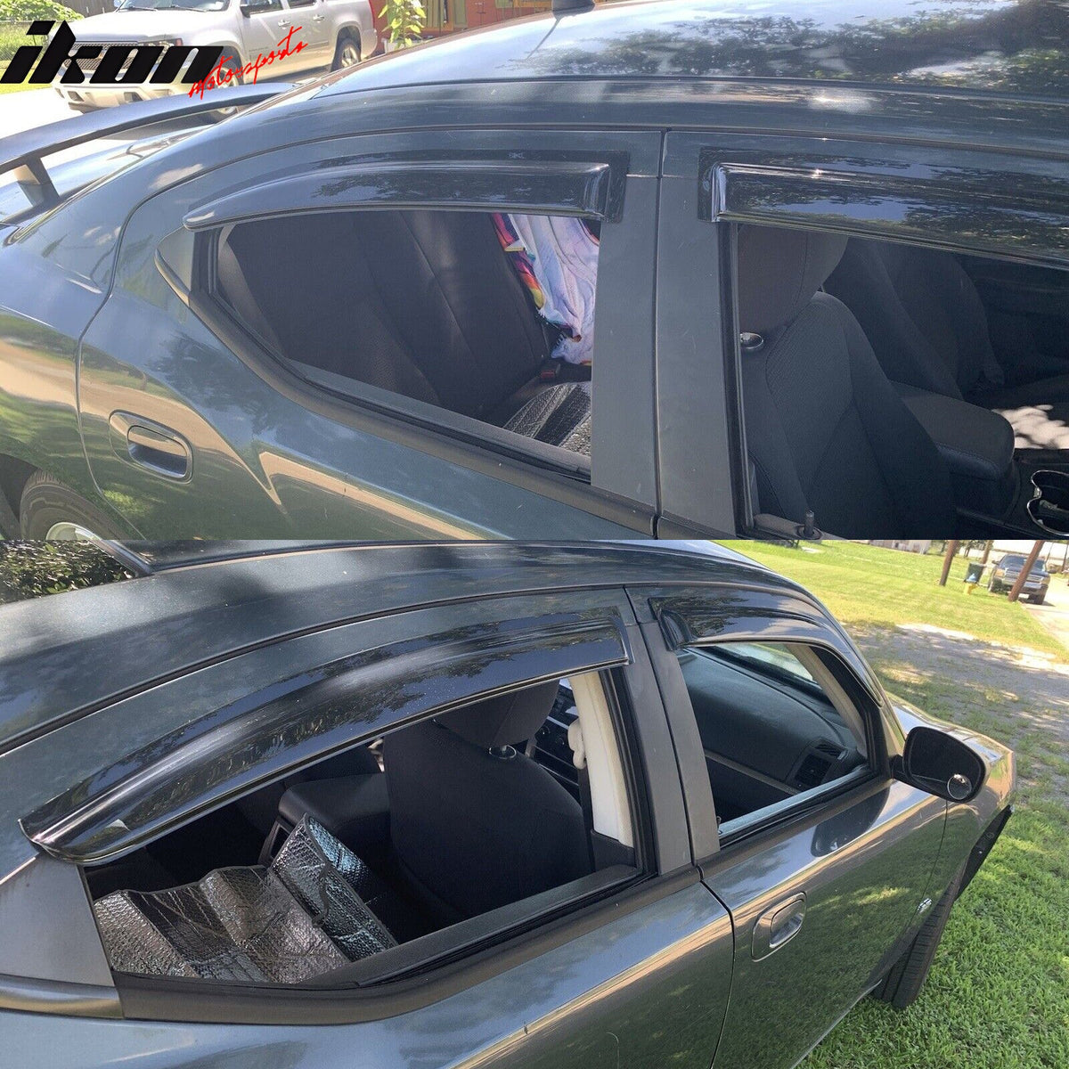 2006-2010 Dodge Charger RWD TPE All Weather Floor Mat + Trunk Mat + Backrest Mats + Window Visors