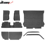 2007-2013 Jeep Wrangler JK 4-Door TPE All Weather Floor Mat + Trunk Mat + Backrest Mats + Window Visors