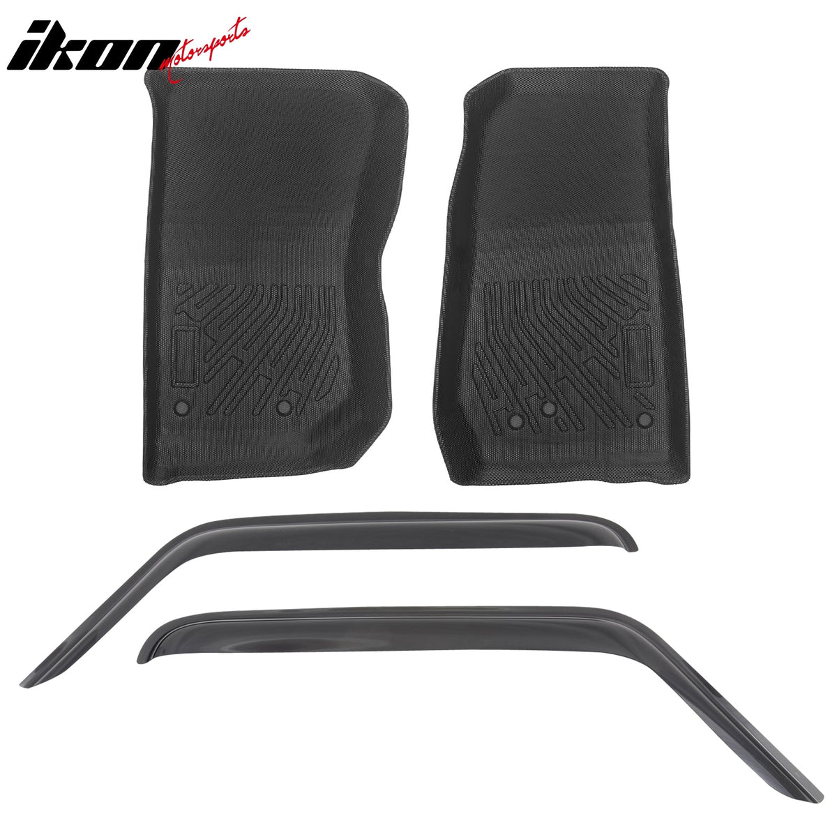 2007–2018 Jeep Wrangler JK 2DR 3D Molded Floor Mat Carpet TPE + Window Visors
