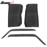 2007–2018 Jeep Wrangler JK 2DR 3D Molded Floor Mat Carpet TPE + Window Visors