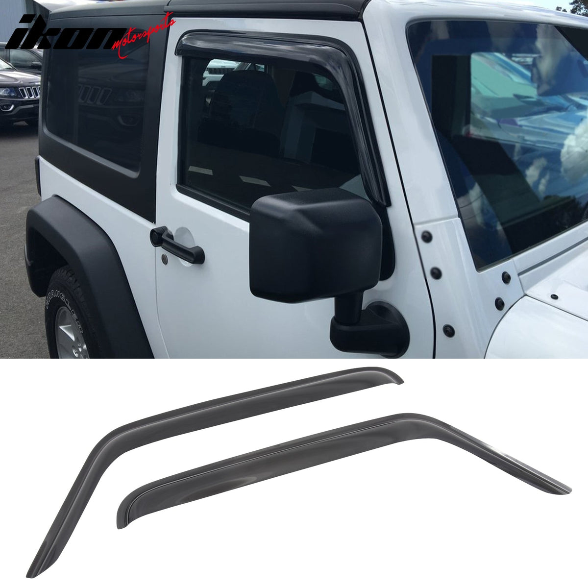2007–2018 Jeep Wrangler JK 2DR 3D Molded Floor Mat Carpet TPE + Window Visors