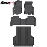 2022-2026 Nissan Frontier Crew Cab All Weather Floor Mats + 5Ft Truck Bed Mat TPE Carpets Liner