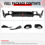 2023-2026 BMW G20 3-Series 320/330 W/M Sport Bumper & M340i/M340i xDrive IKON Style Gloss Black Rear Bumper Lip Diffuser W/LED & Aprons & Exhaust Tips