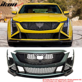 2025-2026 Cadillac CT5 (Premium Luxury/Sport/V) V Blackwing Style Unpainted Black PP Replacement Conversion Bodykit w/ Gloss Black Lip and Grille