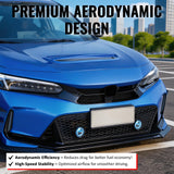 2022-2024 Honda Civic 11th Gen Sedan/Hatchback/Si Front Bumper Upper Hood Honeycomb Grille Replacement + Grille Molding Varis Style ASB Gloss Black