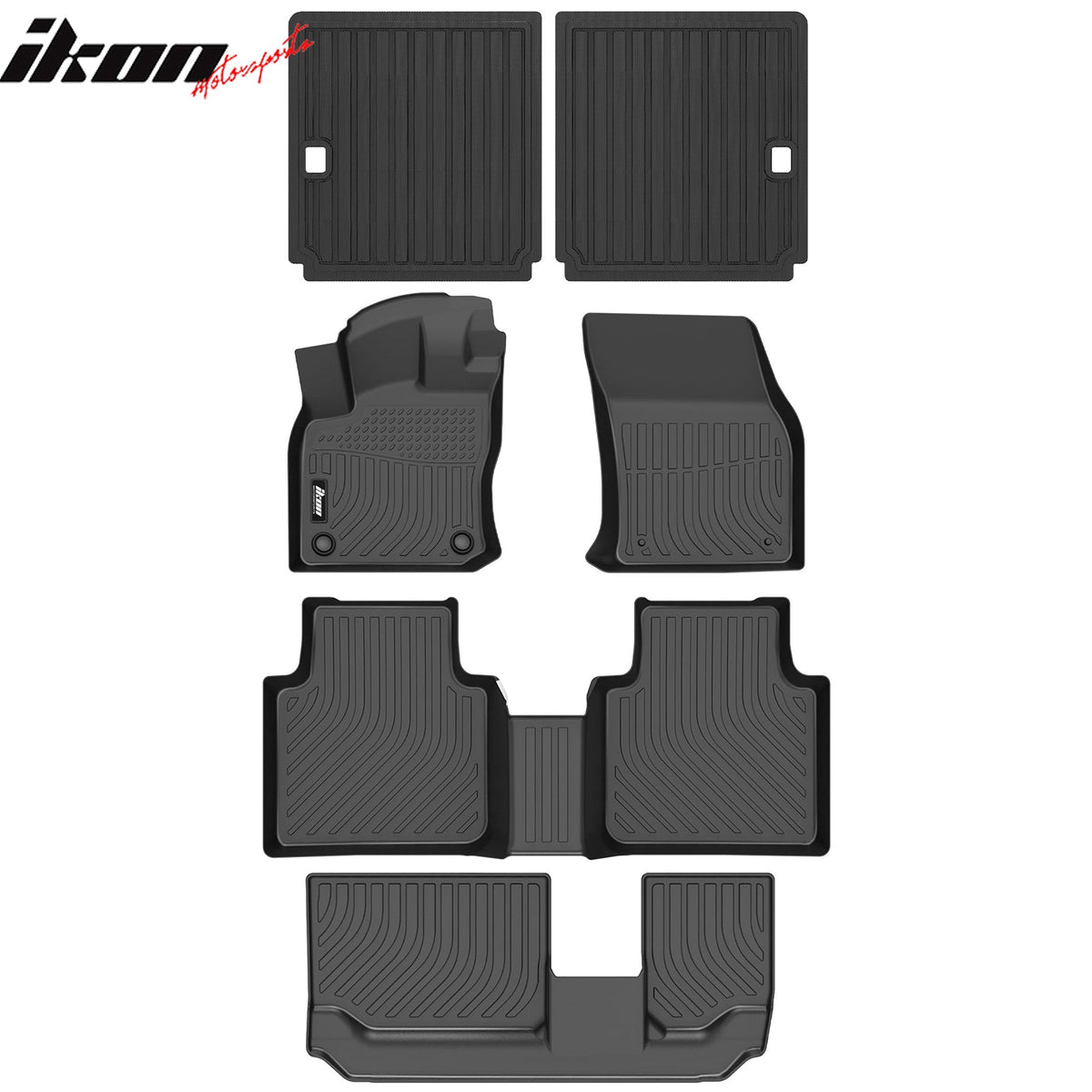 2018-2024 VW Tiguan 7 Seats 3D TPE All Weather Floor Mats Carpets + Rear Seat Backrest Mats