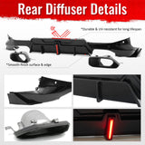 2022-2026 BMW 2-Series G42 M Sport IKON Style Rear Diffuser W/ Aprons Gloss Black PP