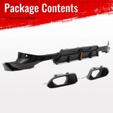 2022-2026 BMW 2-Series G42 M Sport IKON Style Rear Diffuser W/ Aprons Gloss Black PP