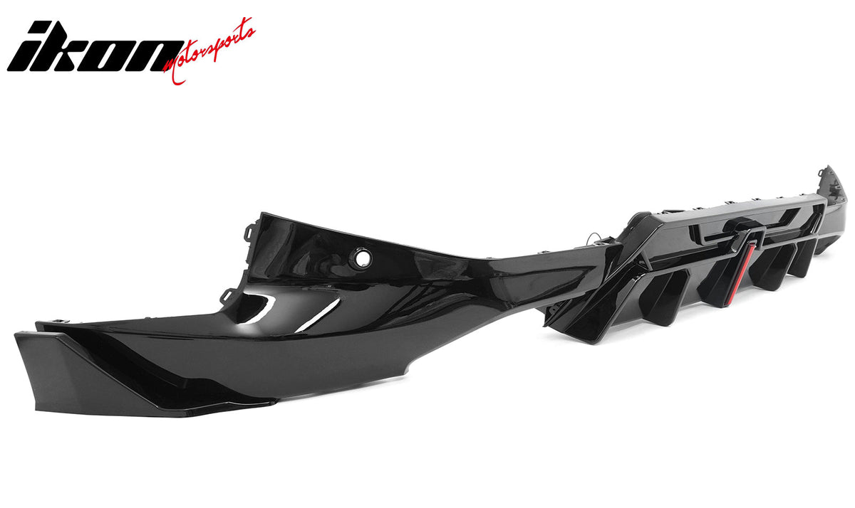 2022-2026 BMW 2-Series G42 M Sport IKON Style Rear Diffuser W/ Aprons Gloss Black PP