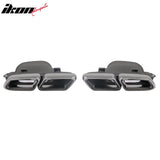 2014-2016 Benz E-Class W212 Sedan E63 Style Primer Black Rear Diffuser PP + Silver Exhaust Tips