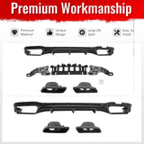 2017-2023 Benz E-Class W213 S213 E63 Style Carbon Fiber Print Rear Diffuser PP + Exhaust Tips