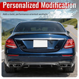 2017-2023 Benz E-Class W213 S213 E63 Style Carbon Fiber Print Rear Diffuser PP + Exhaust Tips