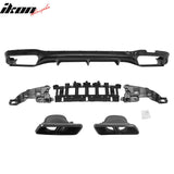 2017-2023 Benz E-Class W213 S213 E63 Style Carbon Fiber Print Rear Diffuser PP + Exhaust Tips
