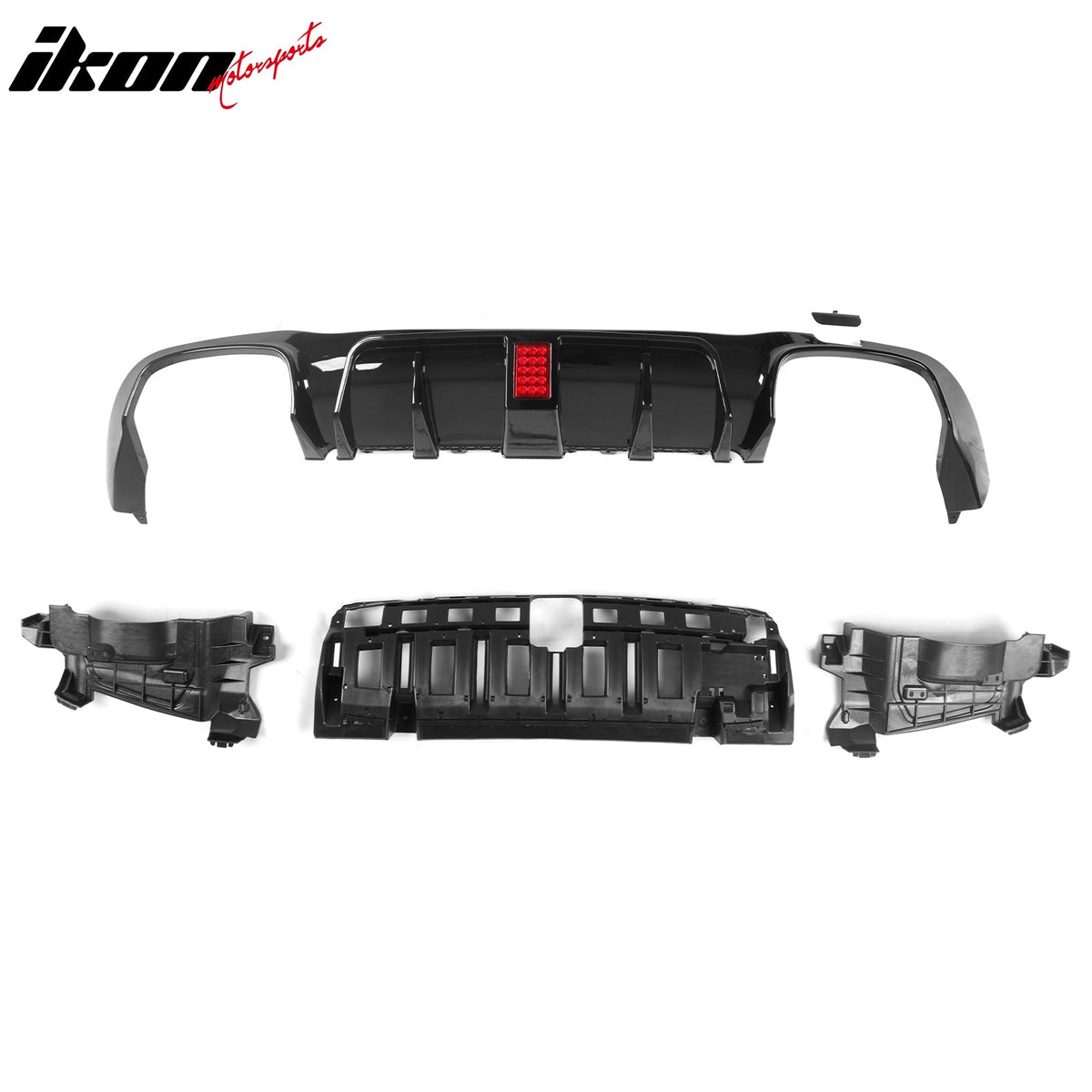 2017-2023 Benz E-Class W213 S213 Brabus BS Style Gloss Black Rear Diffuser PP + Exhaust Tips