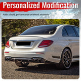 2017-2023 Benz E-Class W213 S213 E53 Style Gloss Black Rear Diffuser PP + Exhaust Tips