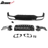 2017-2023 Benz E-Class W213 S213 E53 Style Gloss Black Rear Diffuser PP + Exhaust Tips